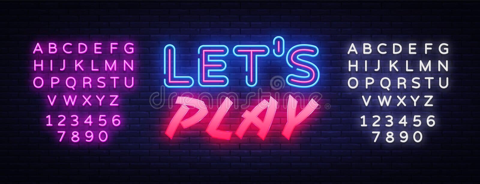 Let's Play Neon Sign, dark, game, gamer, gaming, light, neon, play, sign,  HD phone wallpaper