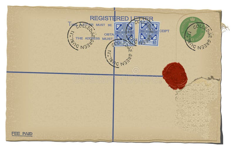 Old postal letter with postmark stamps. Antique airmail letters with plane  border mark icon template, air mail stamp label and …