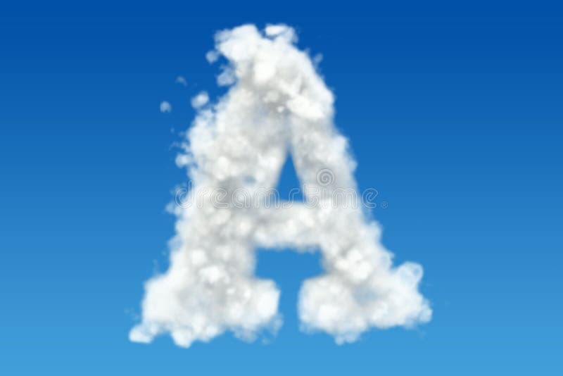 Letter A Alphabet From Clouds In The Sky 3d Rendering Stock