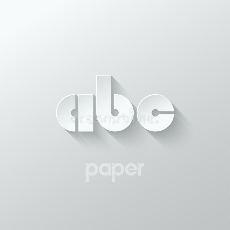 Letter A B C logo alphabet icon paper set background