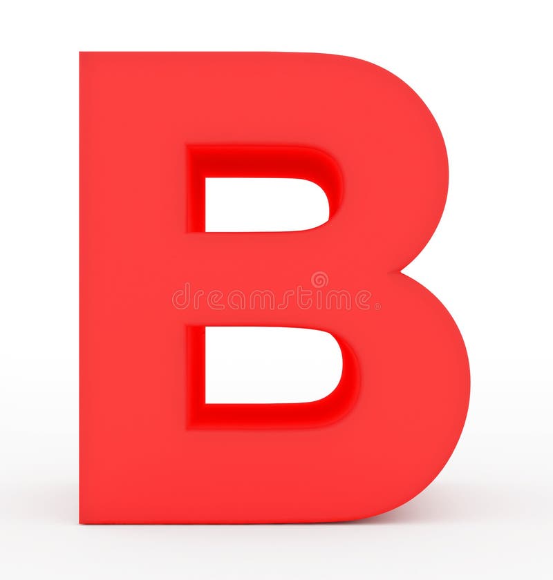 Letter B 3D Red On White Stock Illustration. Illustration Of Abstract -  91807774