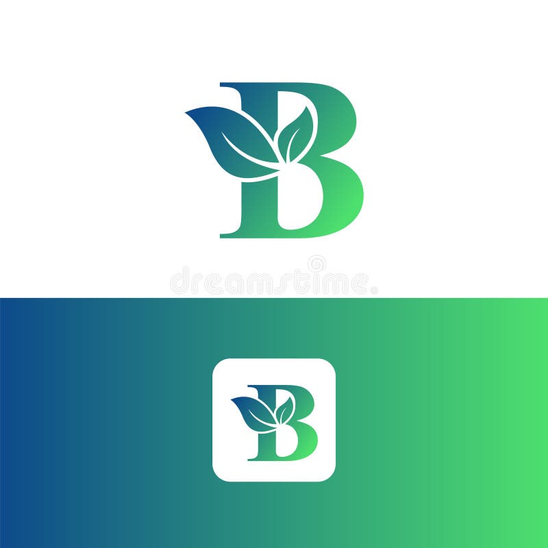 Letter B and leaf logo vector, Eco Logo Design. Letter B Vector, letter B and leaf logo vector, Eco Logo Design. Letter B Vector,