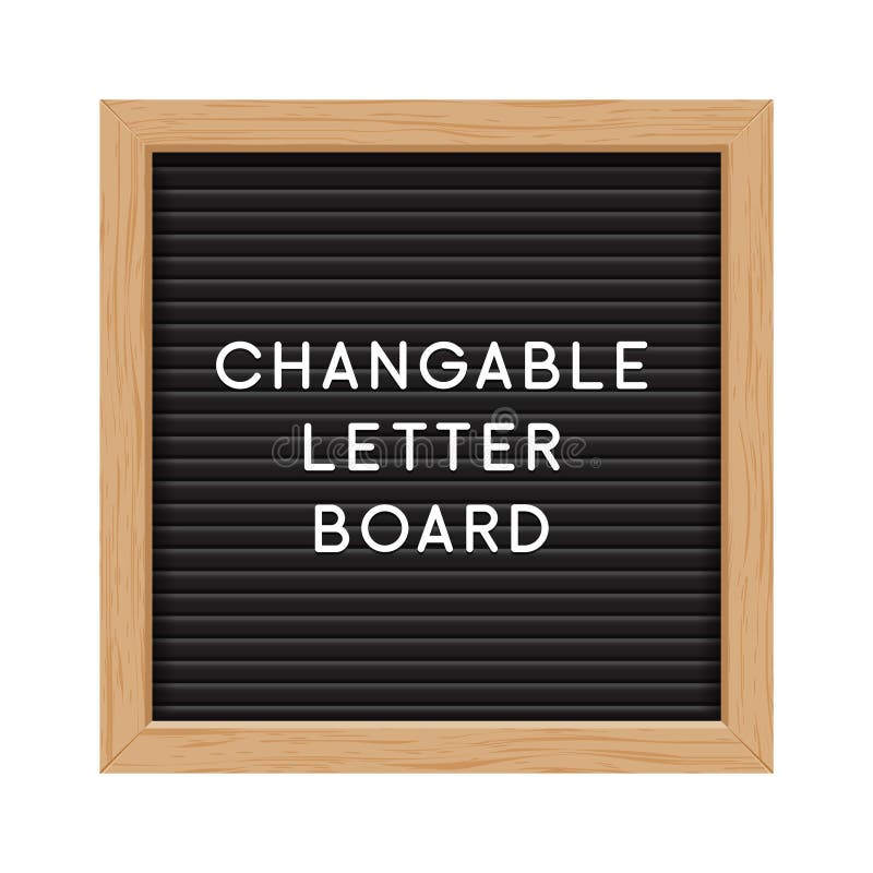 Letter Board Black Isolated Word Background Frame Message Vector ...