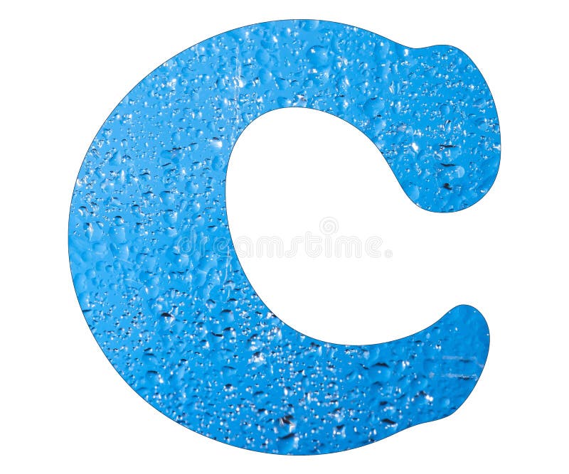 Letter M, Blue Water Drops White Background Stock Image Image of