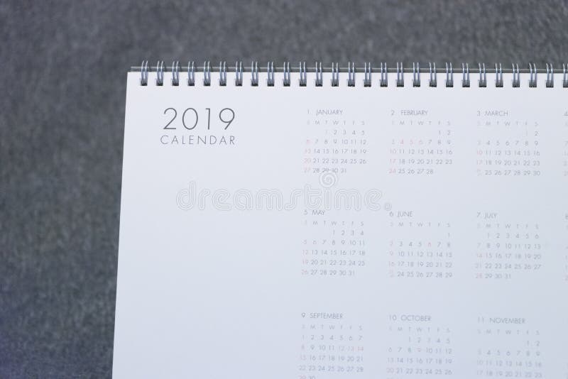 The Letter 2019 On The Calendar