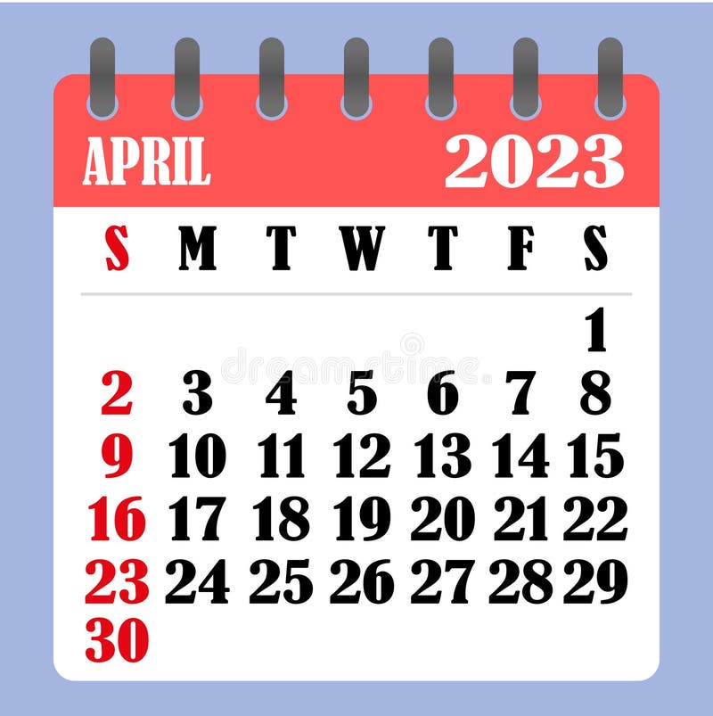 April 2023 Table Calendar 3D Illustration Stock Illustration