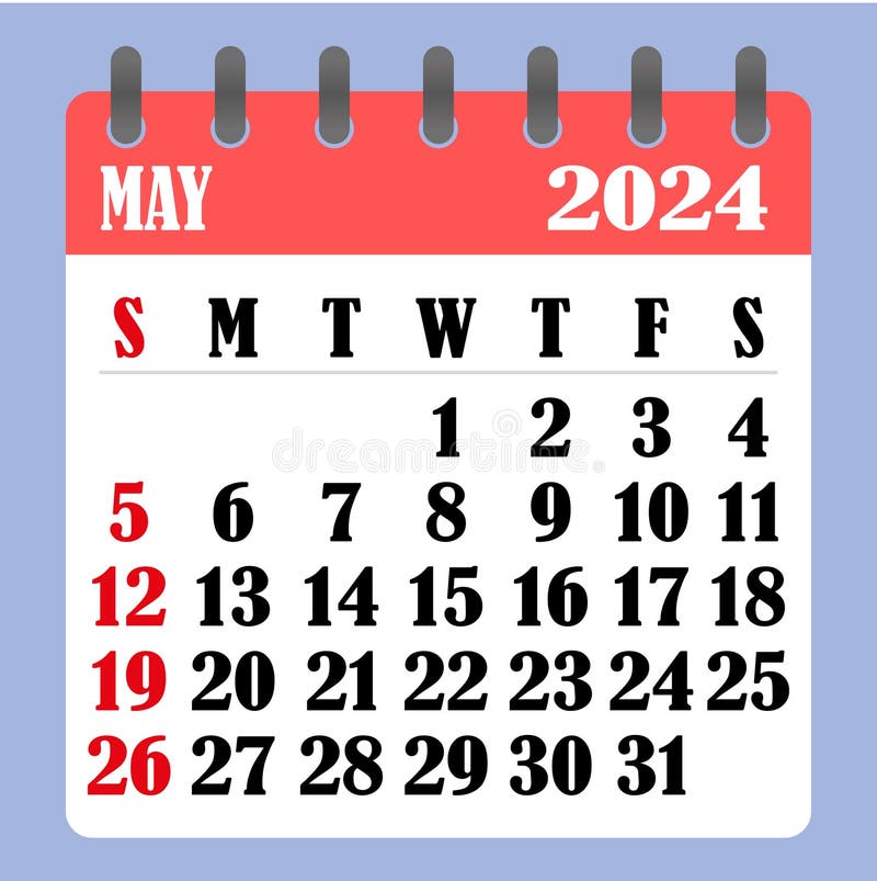 Calendar 2024. the Week Begins on Sunday. Simple Calendar Template