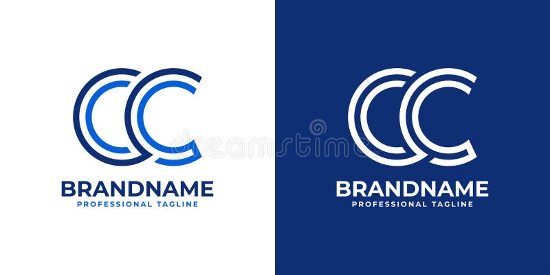Letter CC Line Monogram Logo, suitable for any business with C or CC initials