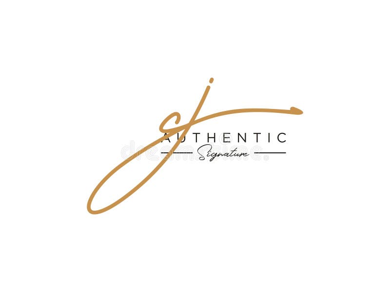 Letter CJ Signature Logo Template Vector stock illustration