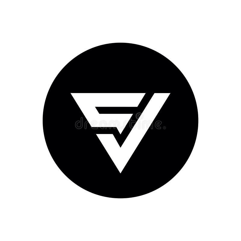 cv circle shape letter logo design stock vector