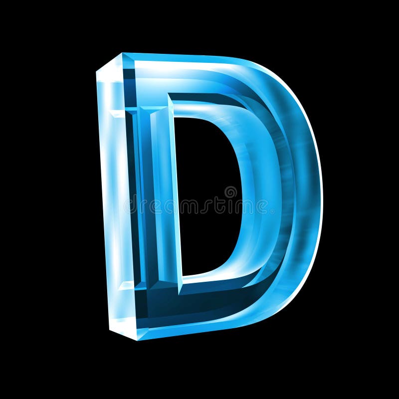 Letter S in blue glass 3D stock illustration. Illustration of black ...