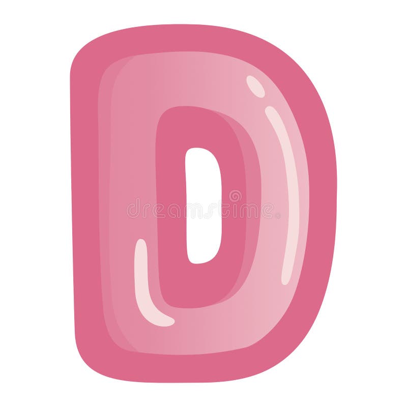 Letter D Bold Alphabet Pink Doodle Drawing Vector Art Stock Vector ...