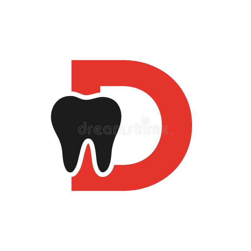 Letter D Dental Logo Concept with Teeth Symbol Vector Template Stock