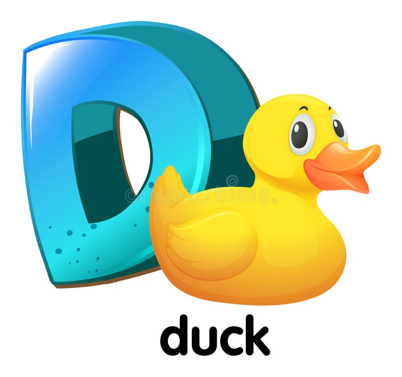 A letter D for duck stock vector. Illustration of label - 44695785