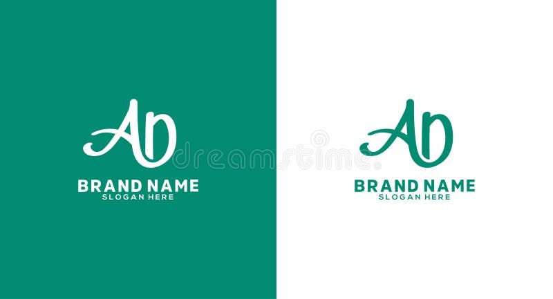 Letter A and D Logo Design Template. Initial Letter ad Logo Design royalty free illustration