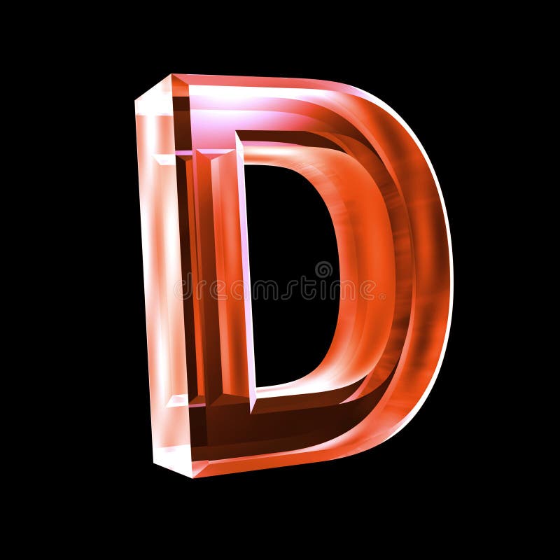 Letter D In Red Glass 3d Stock Illustration Image Of Render 6495828