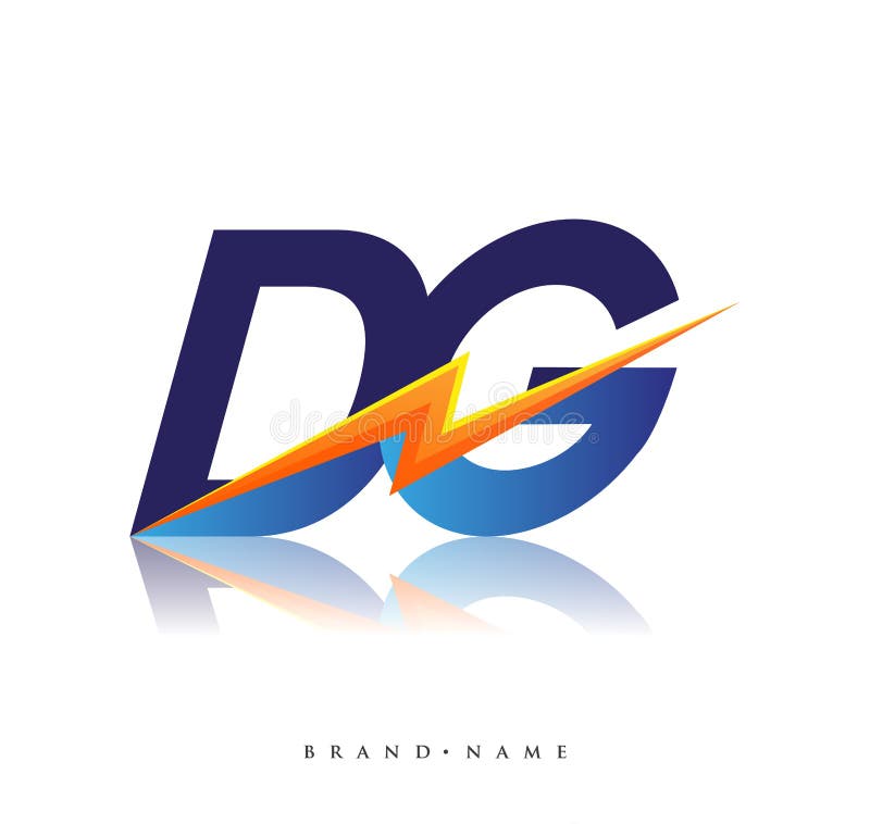 Letter DG Logo with Lightning Icon, Letter Combination Power ...