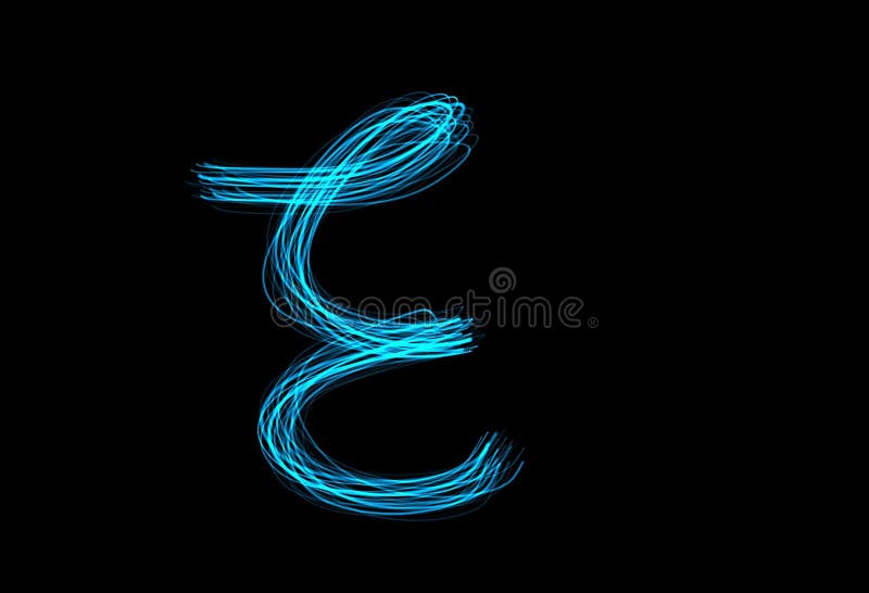 Letter E in Black Background Stock Illustration Illustration of retro
