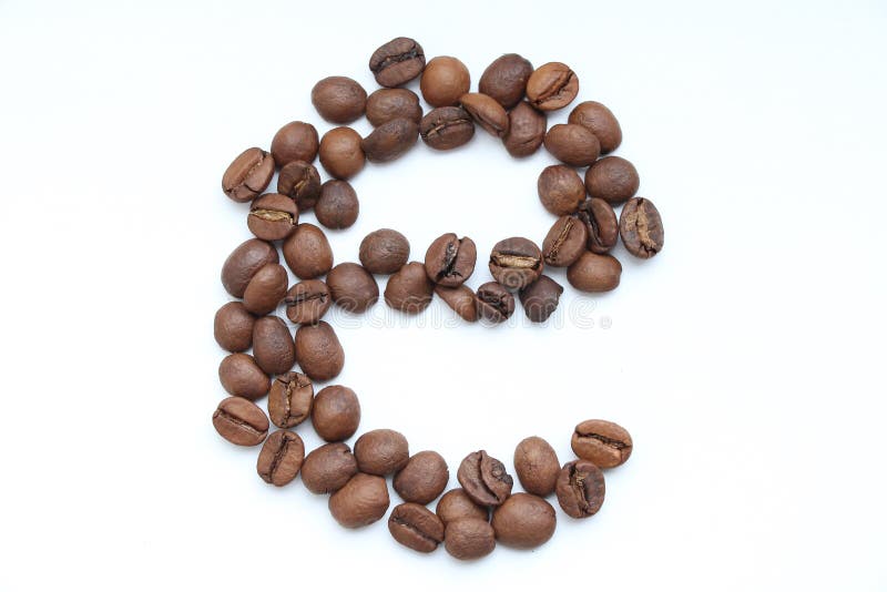 Letter E from Roasted Coffee Beans Stock Photo - Image of alphabet ...