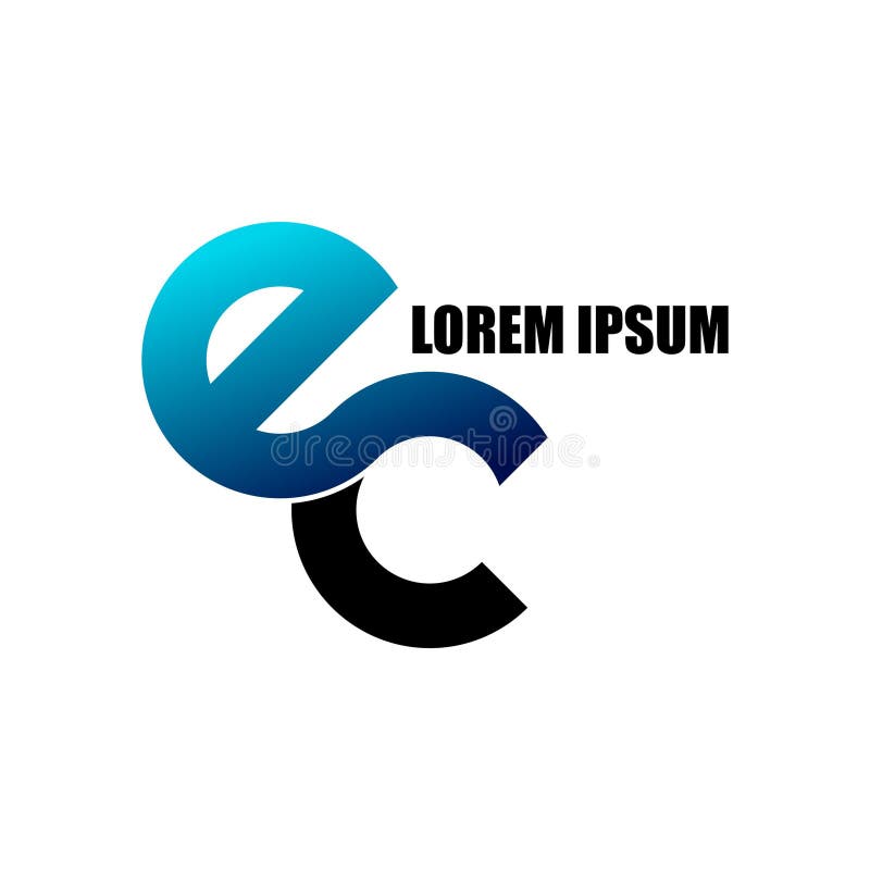 Letter EC simple logo icon design vector. stock illustration