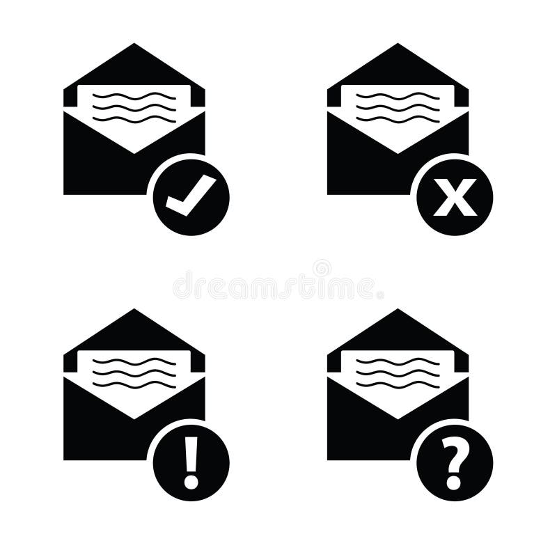 Letter envelope black stock vector. Illustration of icon 54957948
