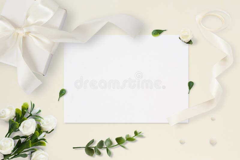 Letter, Envelope and a Present on Pastel Yellow Background. Wedding  Invitation Cards or Love Letter with Chrysanthemums Stock Photo - Image of  flower, pattern: 113277476