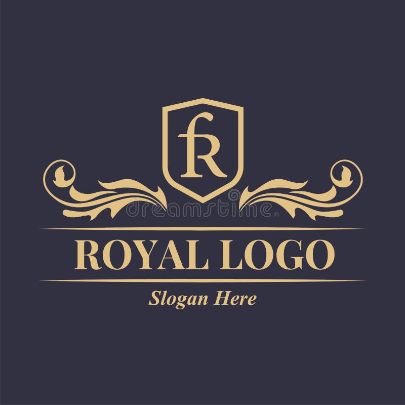 Letter F R royal design for logo company, modern logo. R royal logo illustrations