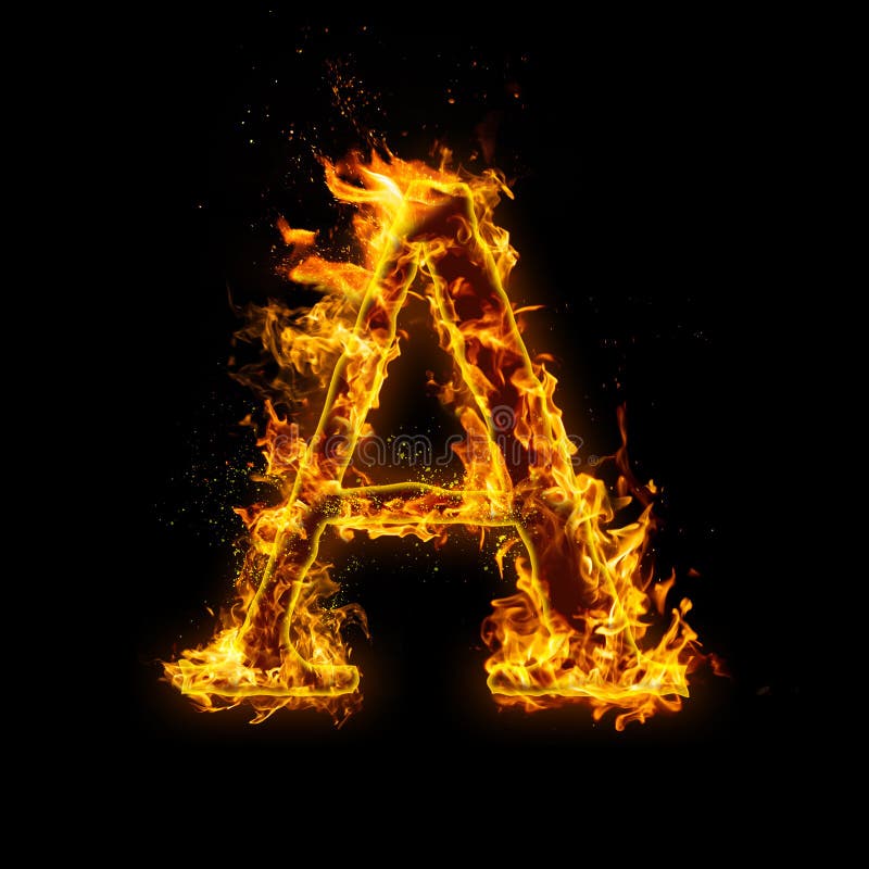 Flames Alphabet Letter N stock illustration. Illustration of fire - 6476211