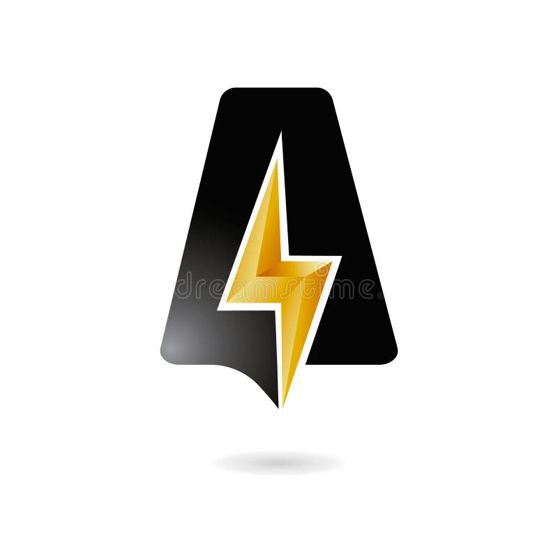 Letter A flash logo with location pin concept. vector illustration