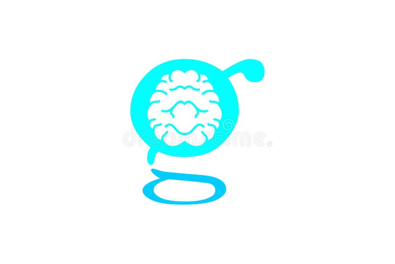 Letter G and Brain Logo Designs Inspiration Isolated on White Background. vector illustration