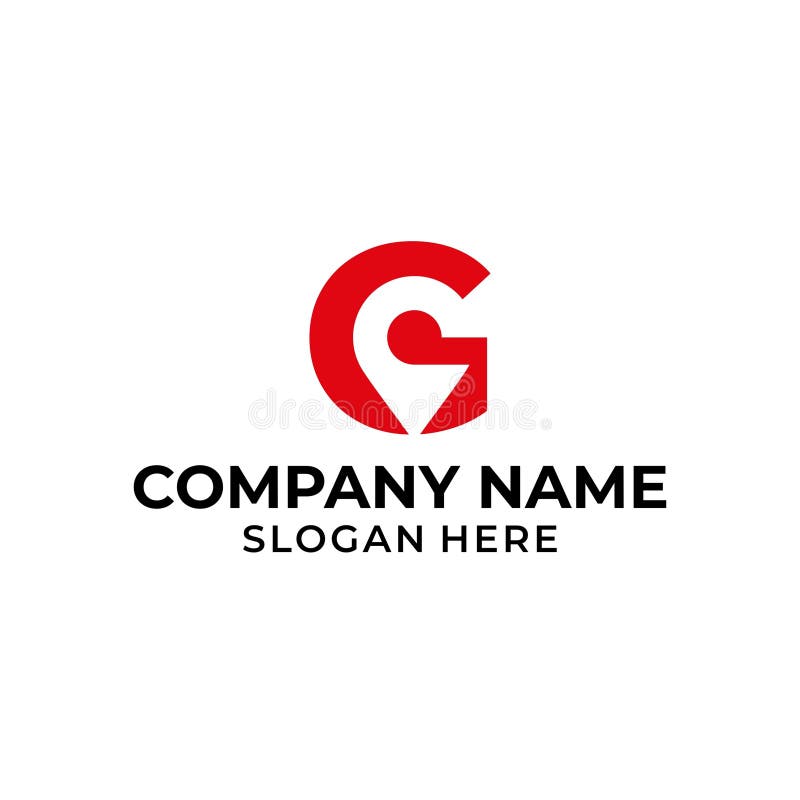 Letter G logo with location icon. G pointer logo template, gps logo initial stock illustration