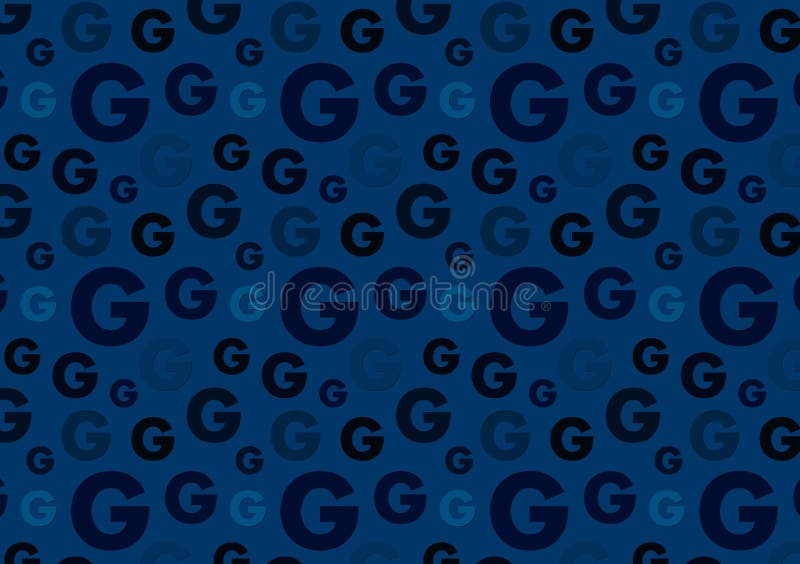 Letter G Pattern In Different Color Blue Shades Pattern Stock Image