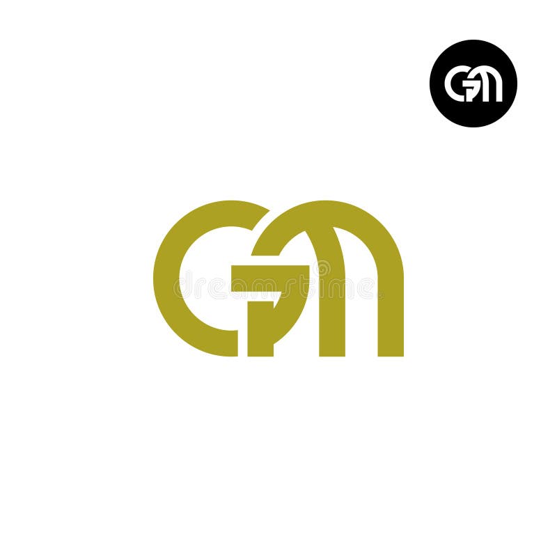 Gm initial monogram logo circle rounded Royalty Free Vector