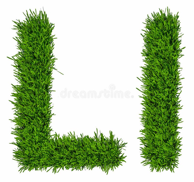 Letter of Grass Alphabet. 3d Illustration Stock Illustration ...