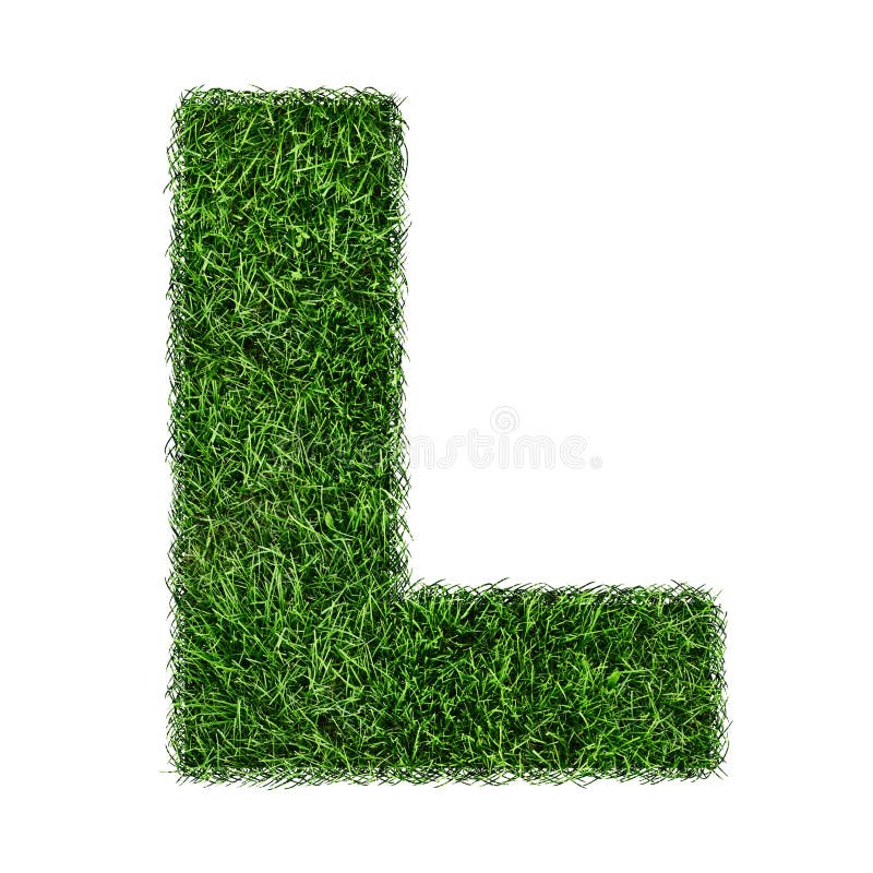 Letter of Grass Alphabet. Grass Letter L Isolated on White Background ...