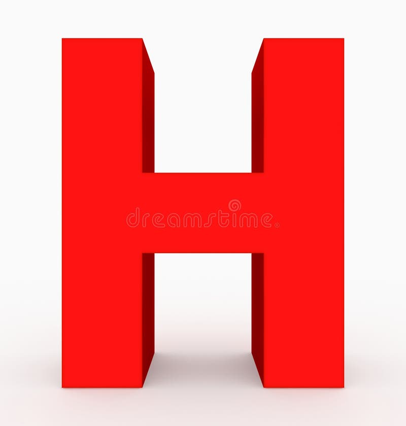 Letter N 3d Cubic Red Isolated on White Stock Illustration ...