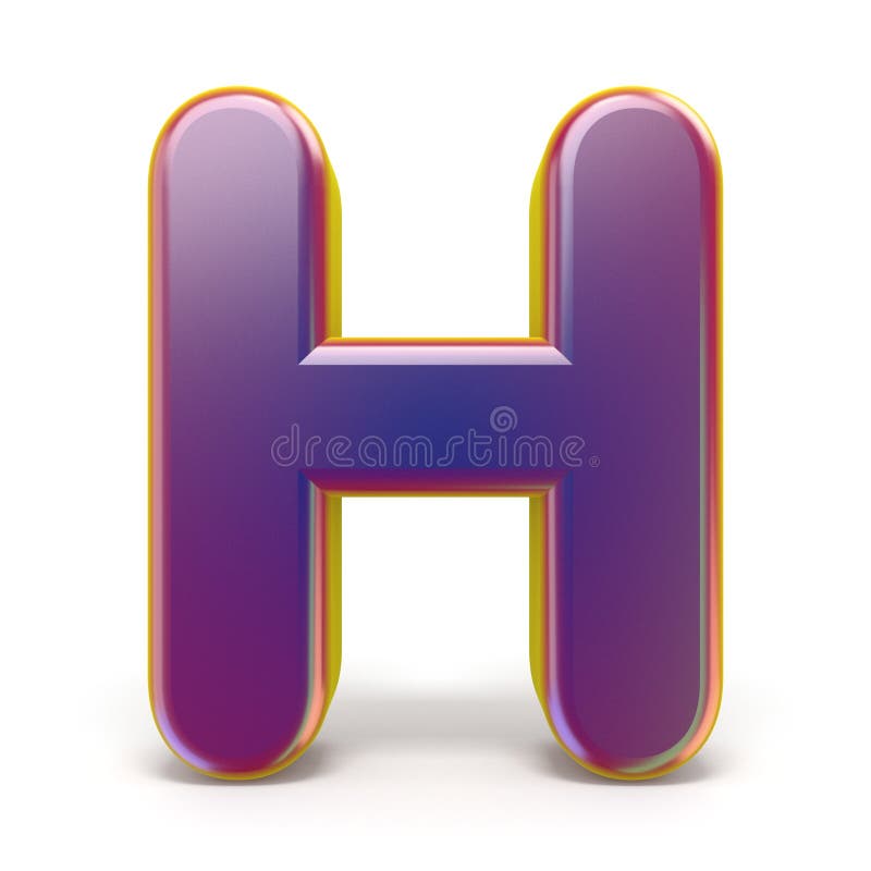 Letter C Purple Font Yellow Outlined 3D Stock Illustration ...