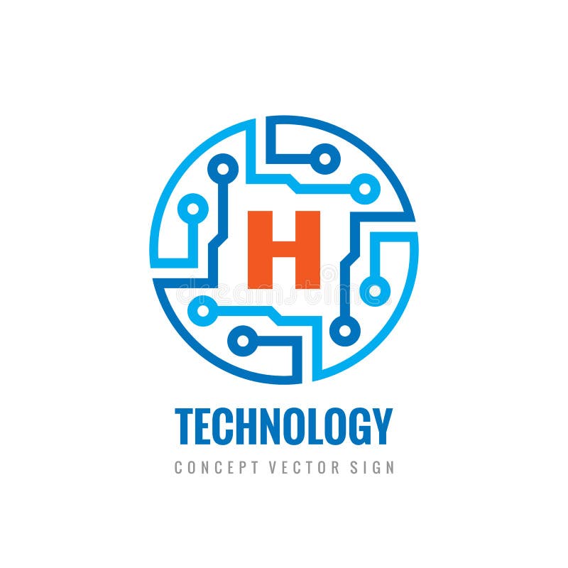 Letter H - vector business logo template concept illustration. Electronic technology creative sign. royalty free illustration