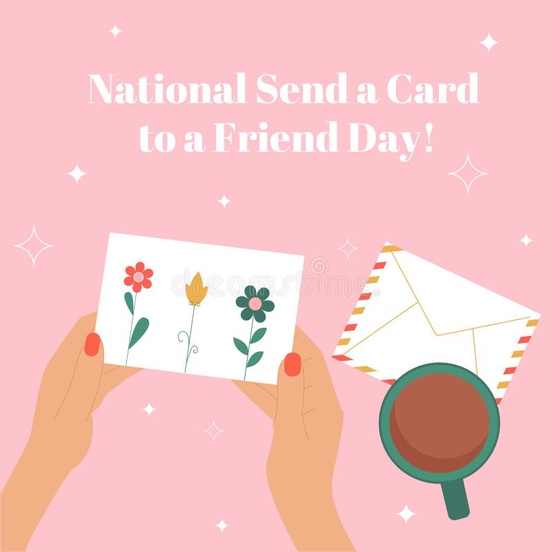 Letter in Hand. Envelopes. National Send a Card To a Friend Day Stock