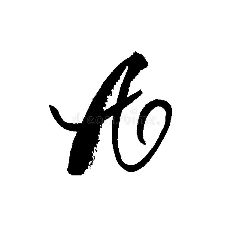 Letter a. Handwritten by Dry Brush. Rough Strokes Font. Vector ...