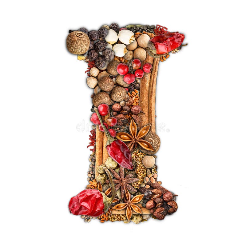 Spices letter stock photo. Image of sichuan, font, cinnamon 30201638