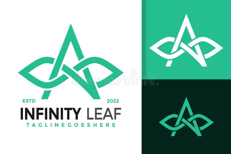 A Letter Infinity Leaf Logo Design, brand identity logos vector, modern logo, Logo Designs Vector Illustration Template royalty free illustration