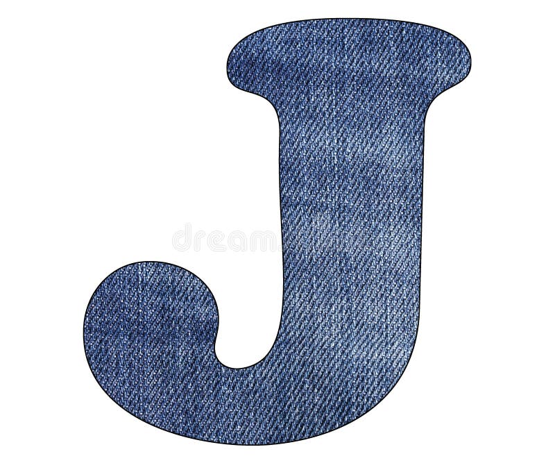 Letter J of the Alphabet - Texture Details of Denim Blue Jeans. White ...