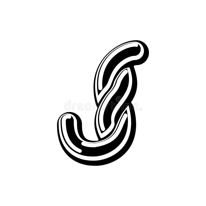 Letter J Celtic Font. Norse Medieval Ornament ABC Stock Vector
