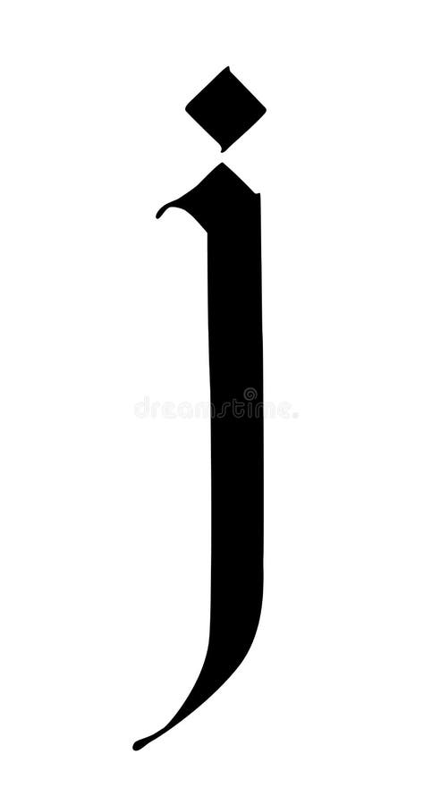 Letter J, in the Gothic Style. Vector. Alphabet. the Symbol is Isolated ...