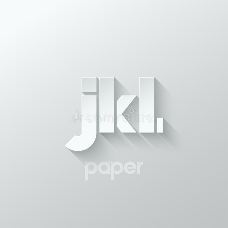 Letter J K L logo alphabet icon paper set background