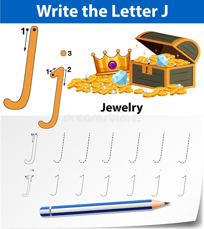 Letter J tracing alphabet worksheets royalty free illustration Letter J tracing alphabet worksheets royalty free illustration