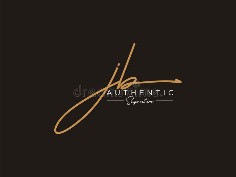 Letter JB Signature Logo Template Vector stock illustration