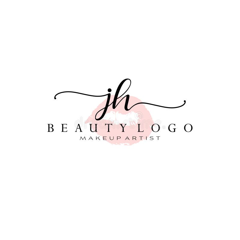 Letter Jh Watercolor Lips Premade Logo Design Logo For Makeup Artist Business Branding Blush Beauty Boutique Logo Design Stock Vector Illustration Of Creative Card