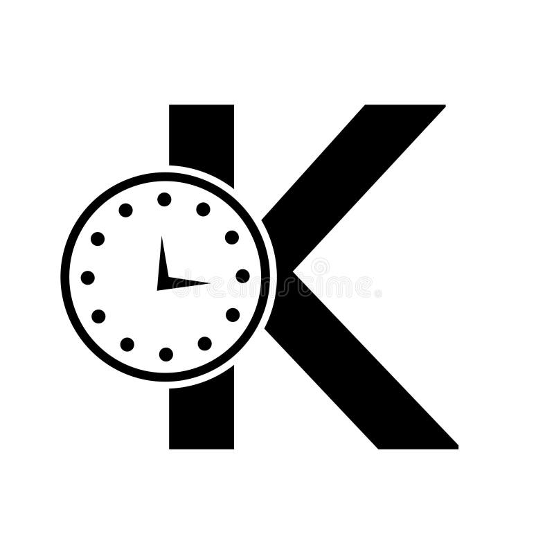 Letter K Clock Logo Design Vector Template Stock Vector Illustration